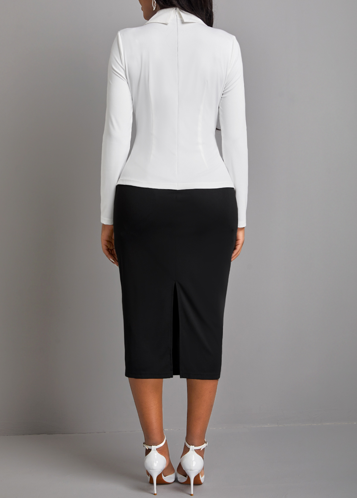 Black Asymmetrical Neck Long Sleeve Bodycon Dress