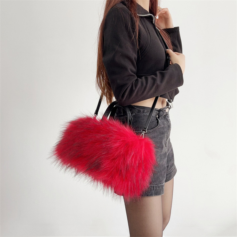 Plush messenger European style handbag