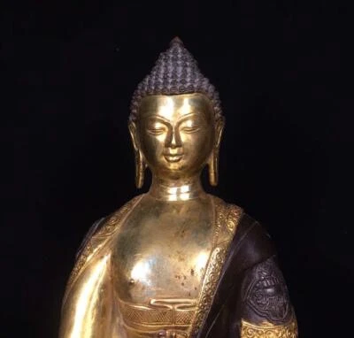 42CM Old Chinese Bronze Statue Buddha N1679