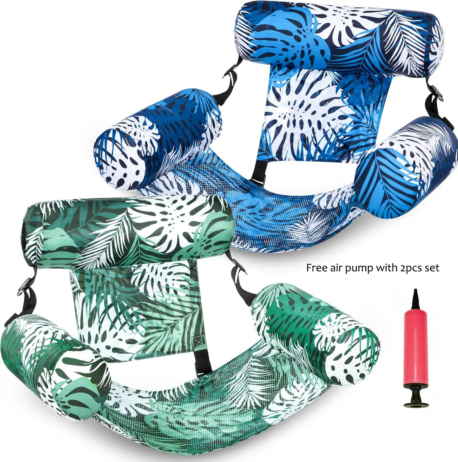 Heavy-Duty Inflatable Floats for Adults - 2 Packs / 1 Pack Floating Lounge Chairs, Inflatable Pool Floats Adult,Blow-Up Noodles, Pool Accessories for Summer Beach, Lake Water Fun