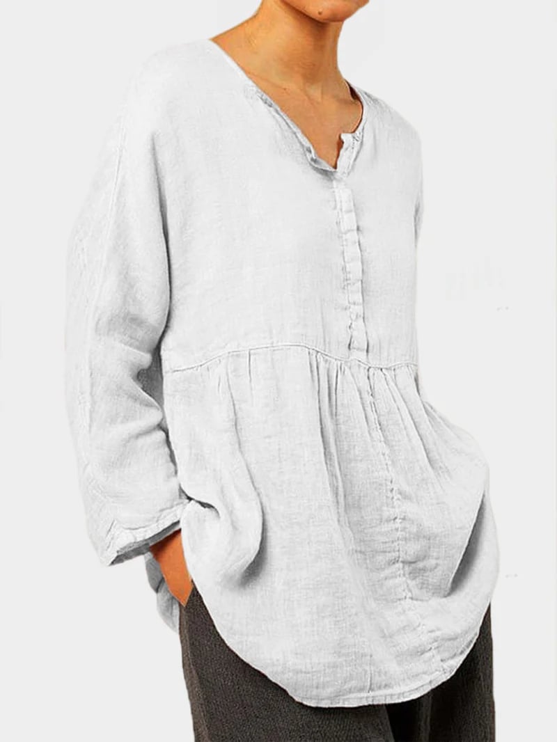 Solid Casual Long Sleeve Blouse