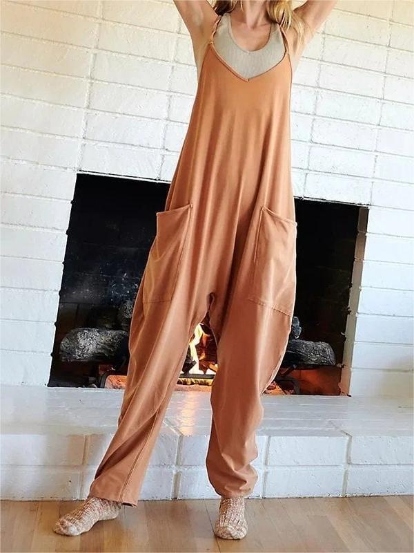 🔥Hot Sale Wide Leg Jumpsuit with Pockets