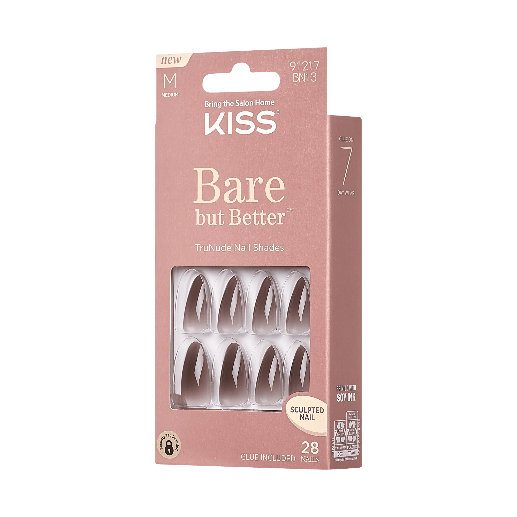 KISS Bare but Better Press On Glue Nails - Neutral