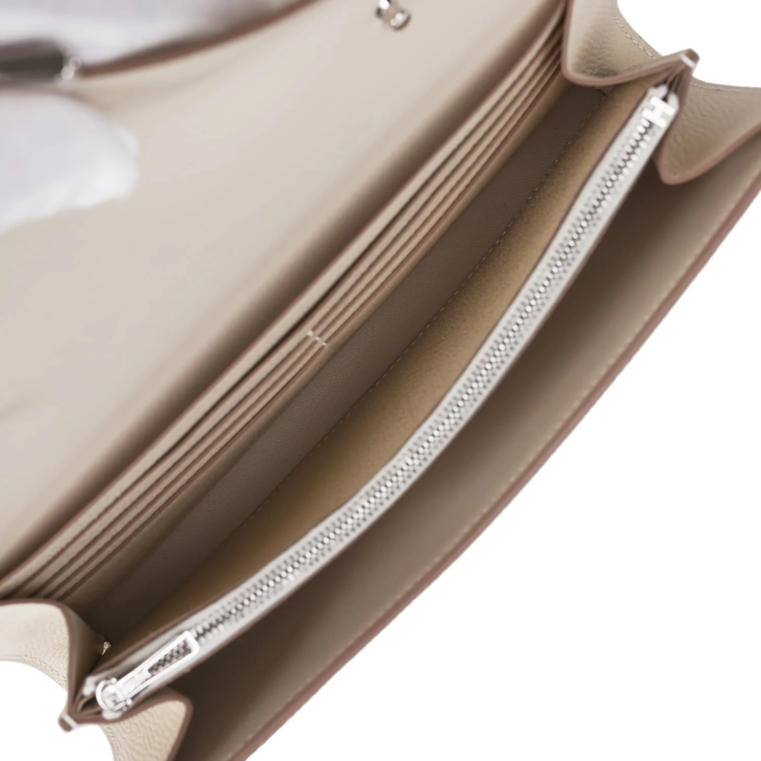Hermes Constance Wallet To Go Craie Epsom Palladium Hardware