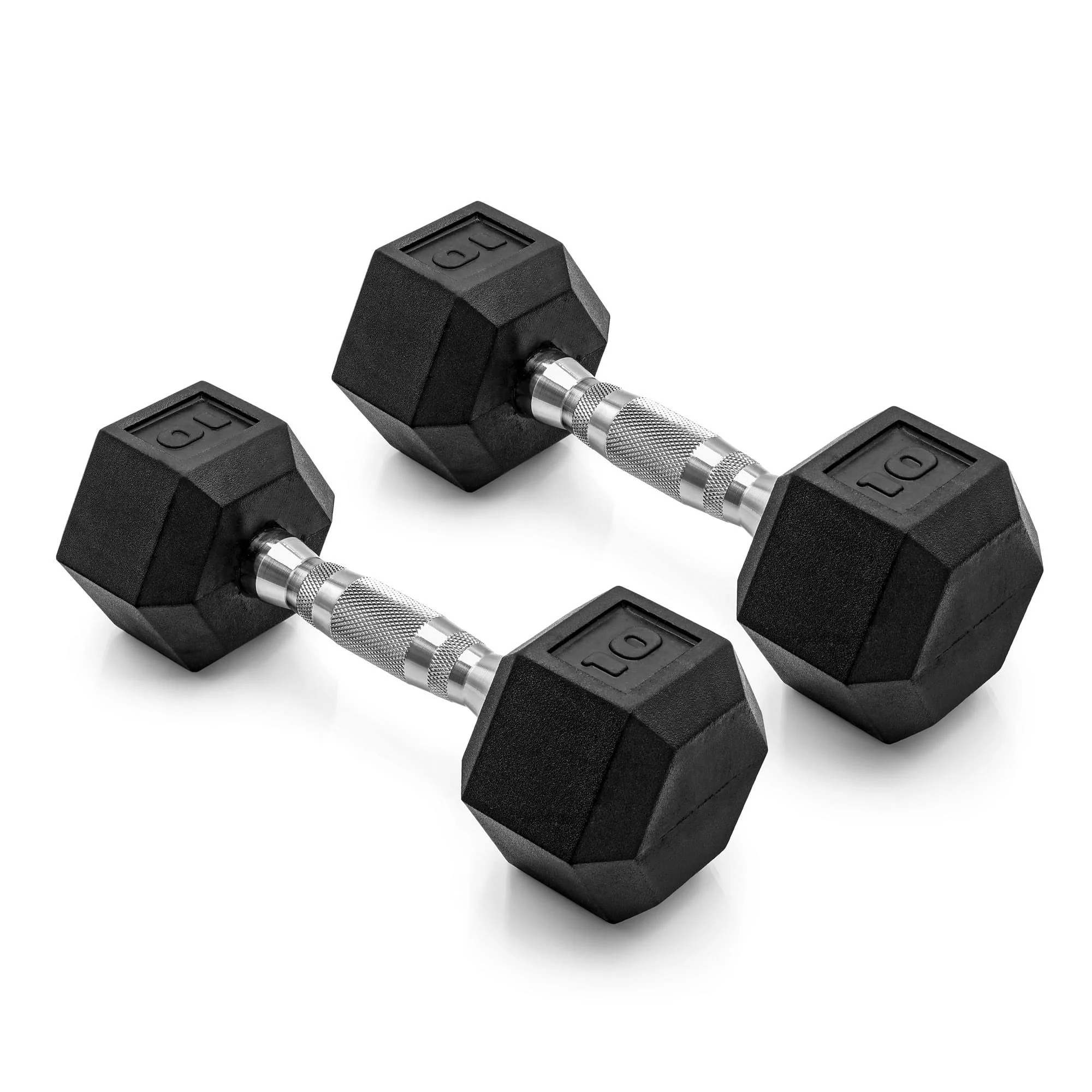 5lb 8lb 10lb 12lb 15lb Coated Rubber Hex Dumbbell, Pair of 2