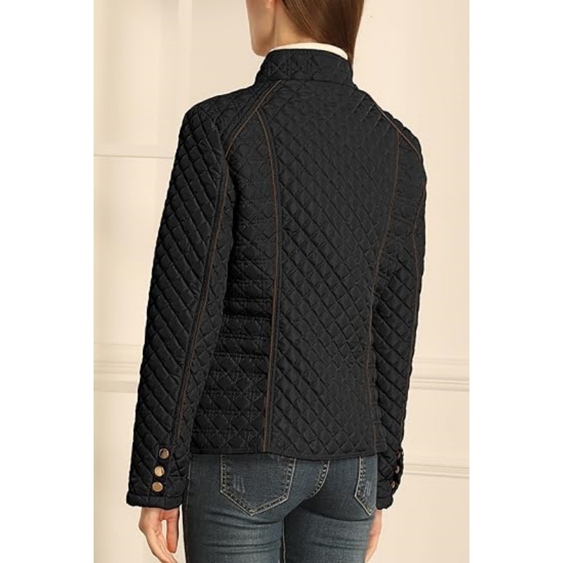 Women's Stand Collar Lightweight Quilted Puffer Jacket