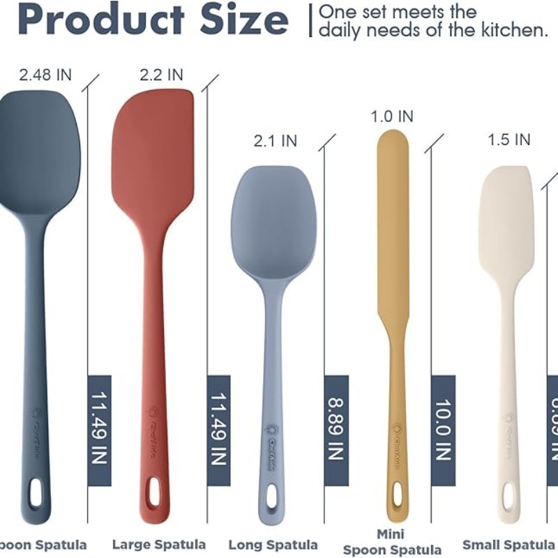 5 Pieces Silicone Spatula Set
