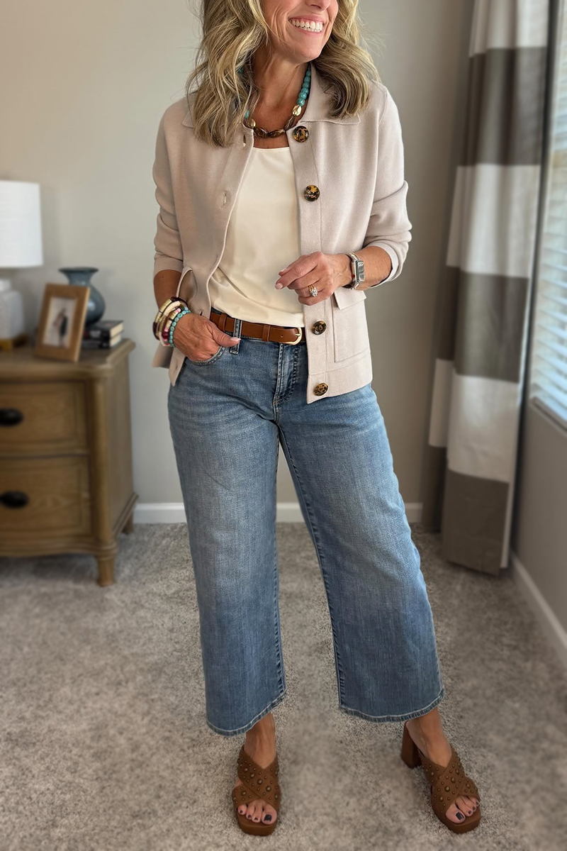 🌲 SALE🔥 Casual Lapel Pocket Solid Color Jacket