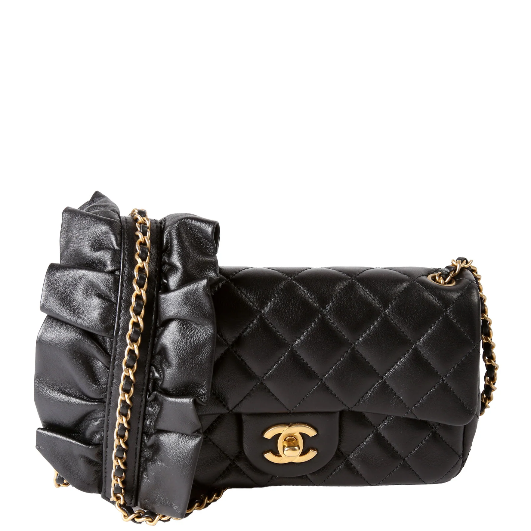 CHANEL Mini Rectangle Romance Flap Bag Lambskin 30M Black