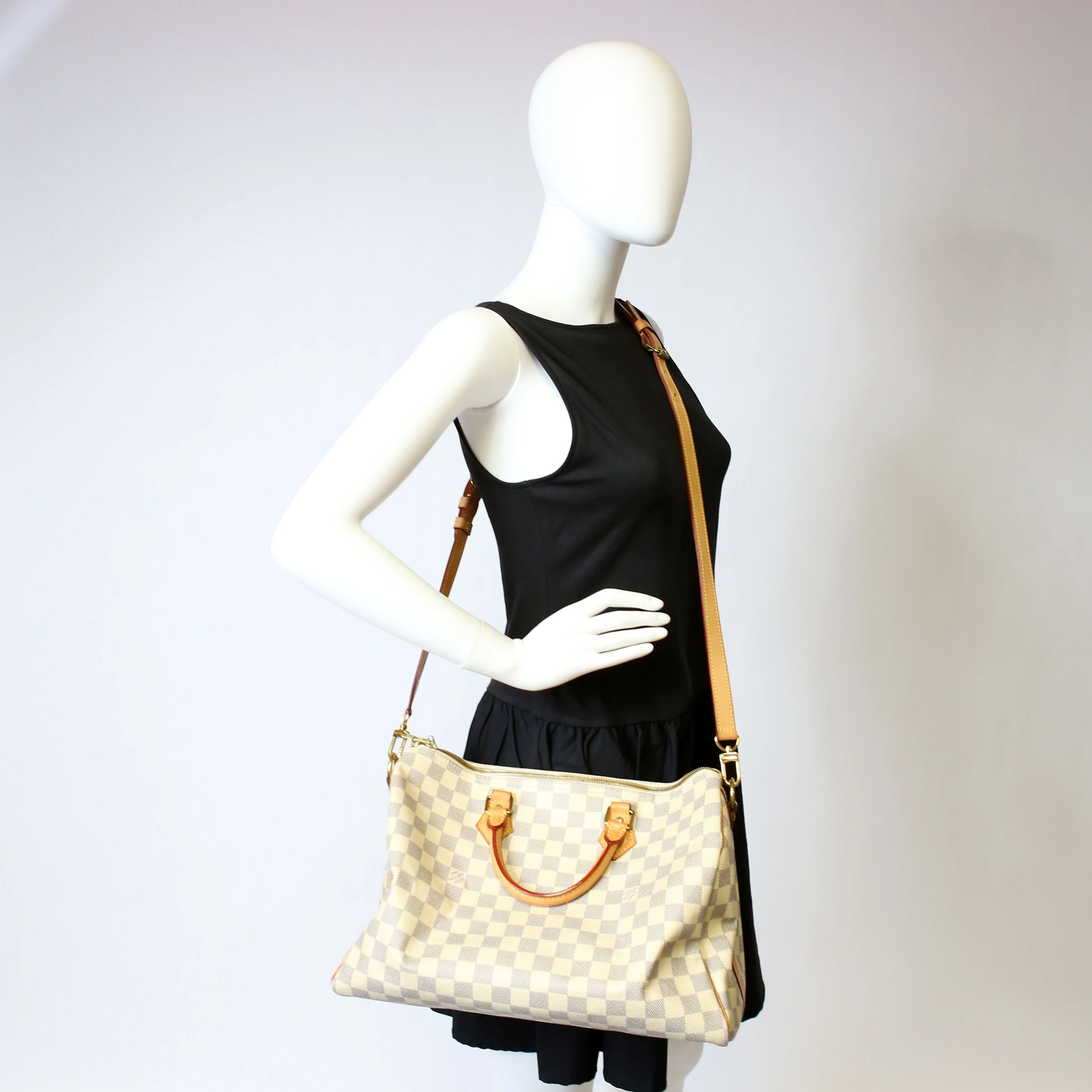 Speedy 35 Bandouliere Damier Azur