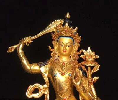 24CM Old Chinese Bronze Statue Buddha N1643