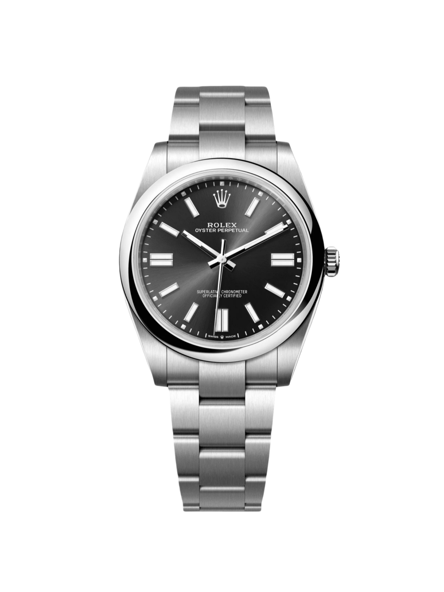 RLX  Oyster-Perpetual 41mm 124300-0002 Stainless Steel Black Index Dial Watch