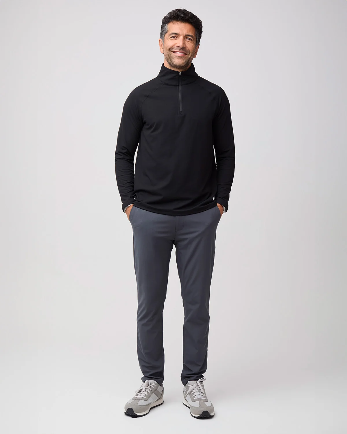 Black Tech Quarter Zip