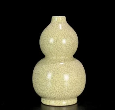 21CM Old Chinese Ge Yao Ge Kiln Gourd Vase N564