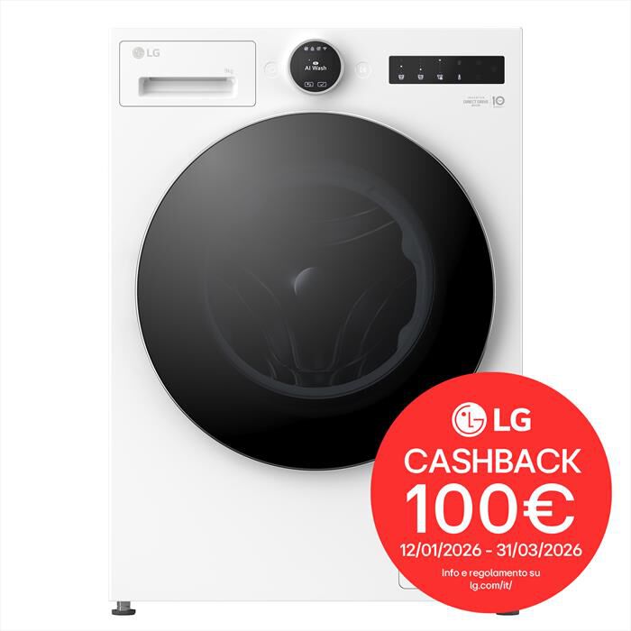 LG - Lavatrice AI DD F4X9009TWCE 9 Kg Classe A-Ivory White