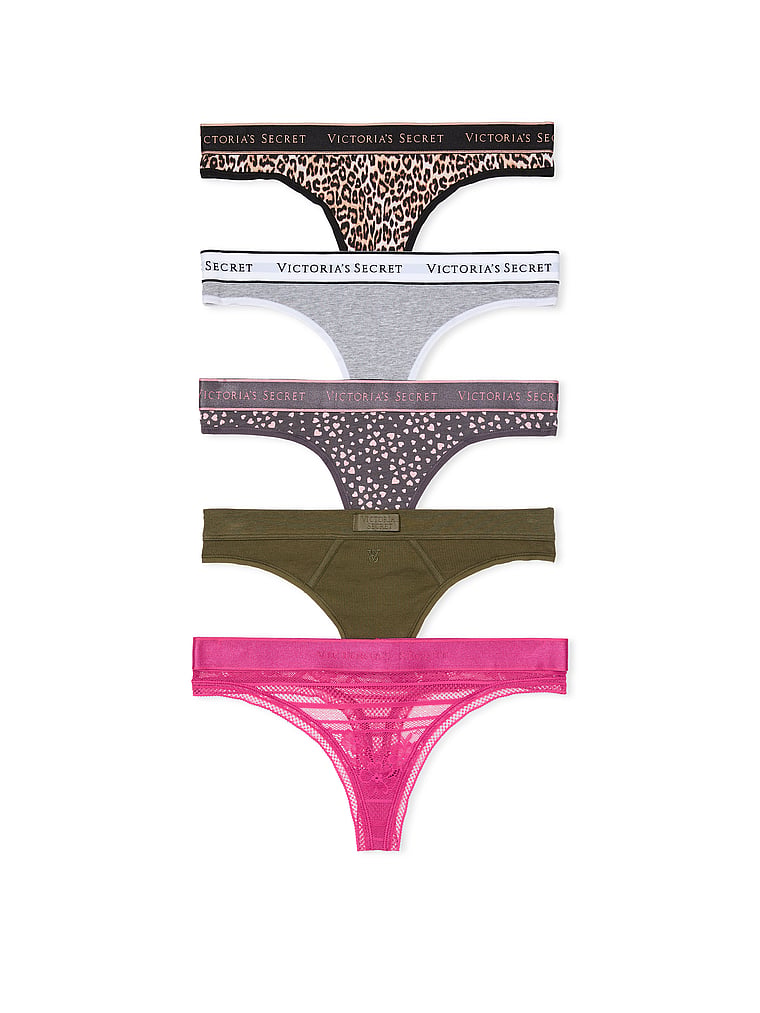 Victoria's Secret 5-Pack Mixed Thong Panties Smooth