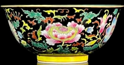 Yongzheng Signed Old Chinese Colour Enamel Bowl W/flower N974