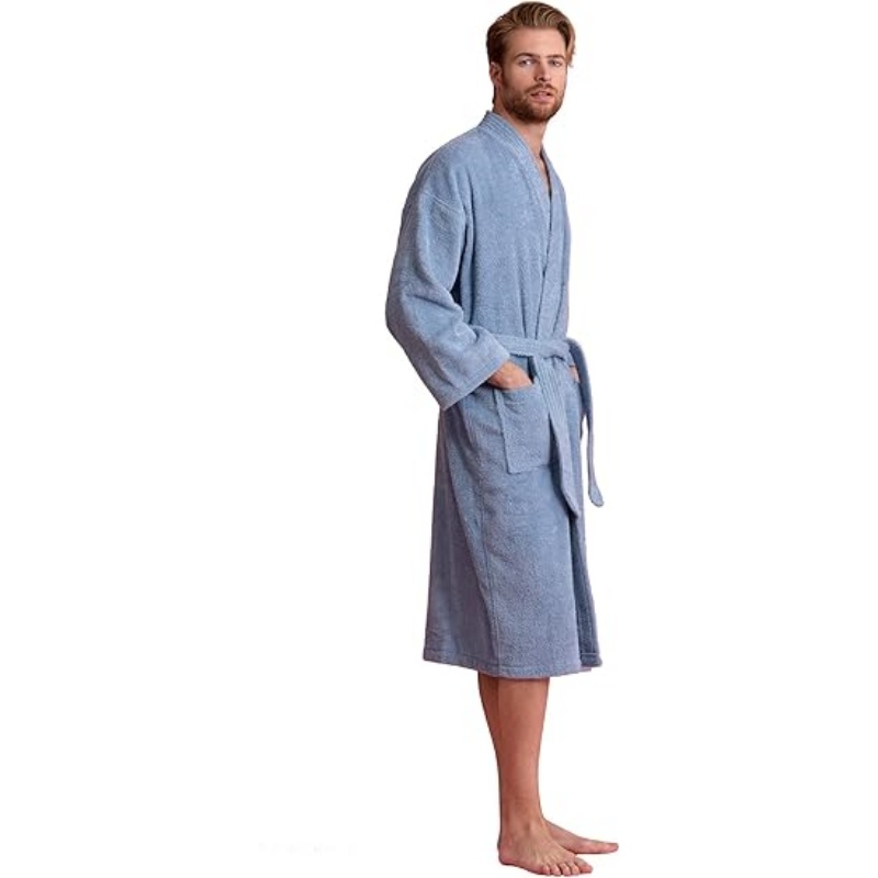 Men's Turkish Terry Kimono Style Bathrobe