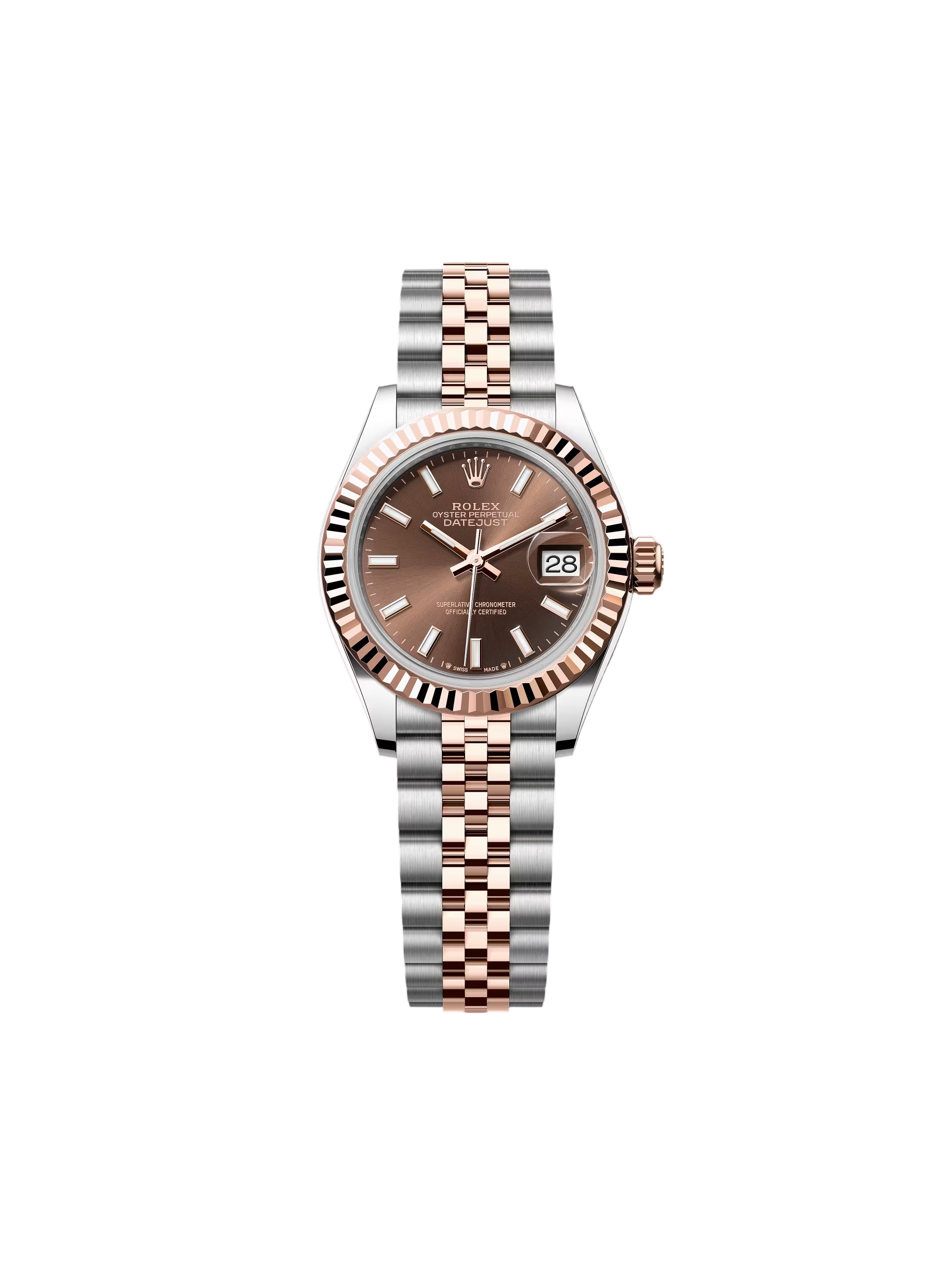 RLX Lady-Datejust 31mm 279171 Chocolate Index Oyster Stainless Steel and Rose Gold