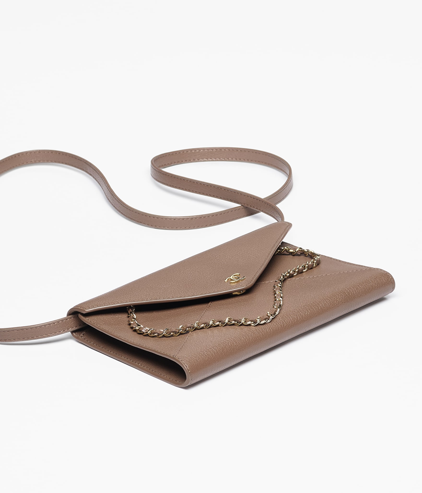 Clutch with Leather Strap
