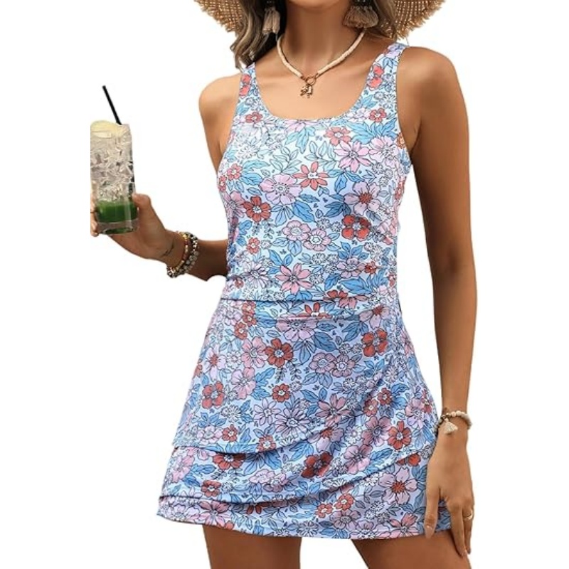 Women's One Piece Swim Dress Swimsuit