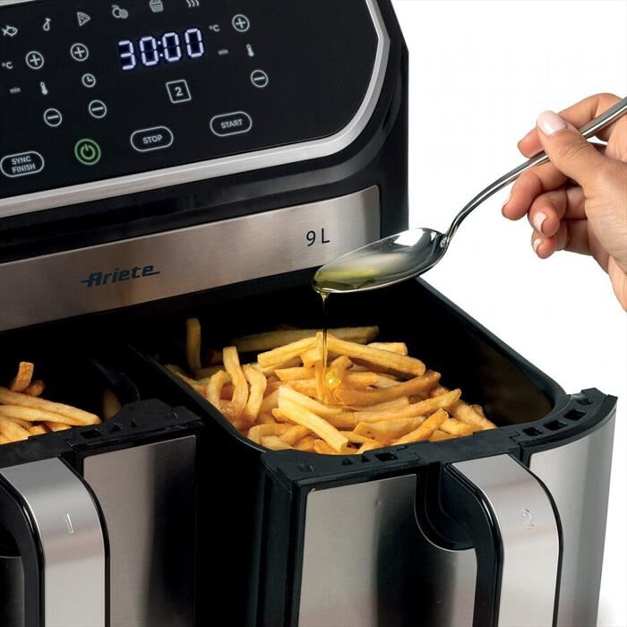 ARIETE - Friggitrice ad aria 4625-Nero, Argento