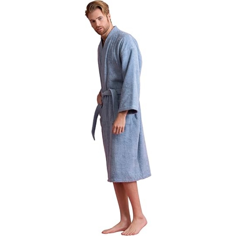 Men's Turkish Terry Kimono Style Bathrobe