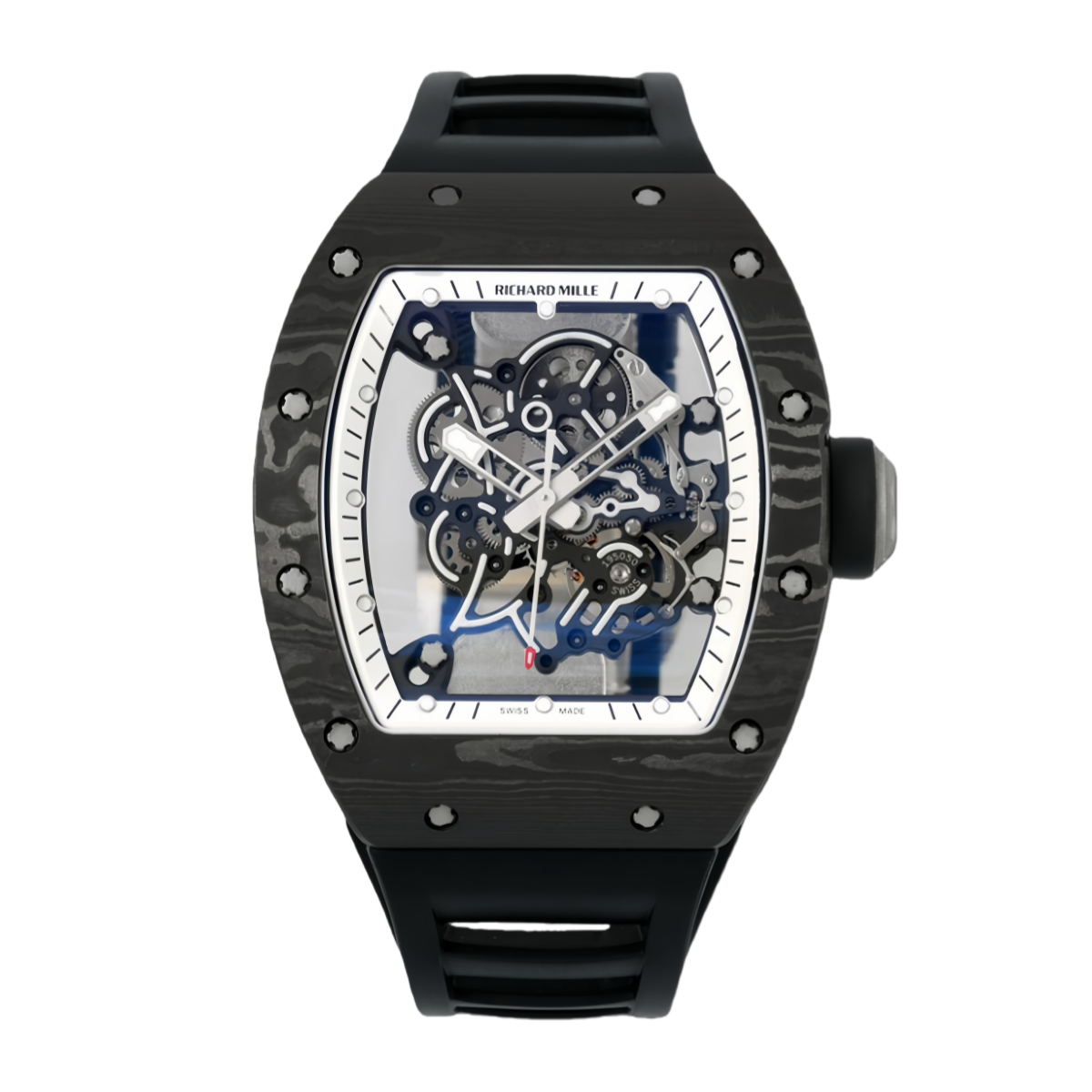 【7A Quality】Richard Miller RM 055 RMUL2 NTPT Carbon Fiber Black & White