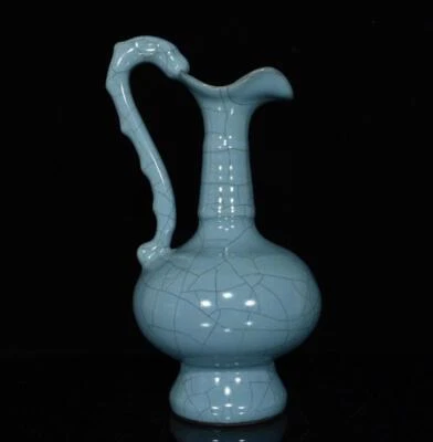 Xuanzheng Signed Old Chinese Ru Yao Ru Kiln Flower Pot w/handle N281