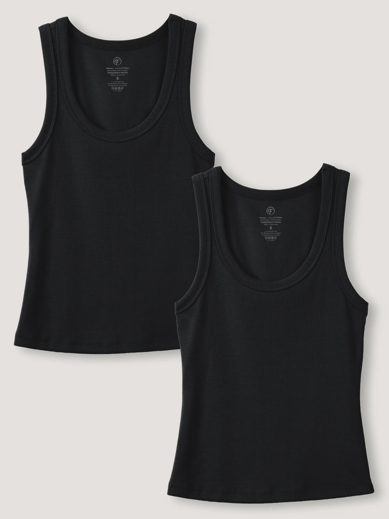 Black Ribbed Tank 2-Pack