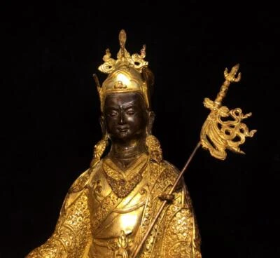 35CM Old Chinese Bronze Gilding Statue Buddha CK207