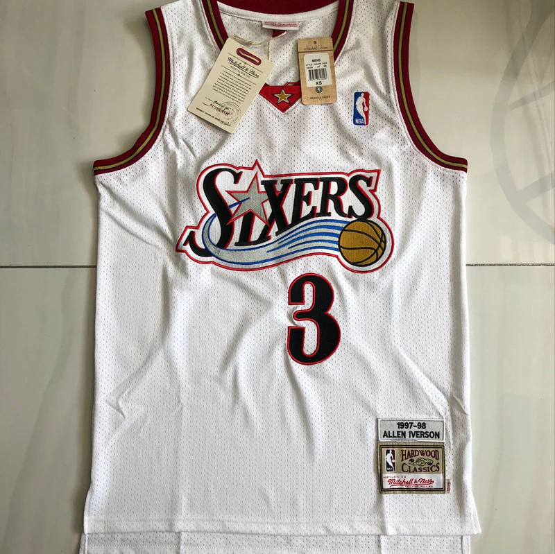 Allen Iverson Philadelphia 76ers 3 White MN