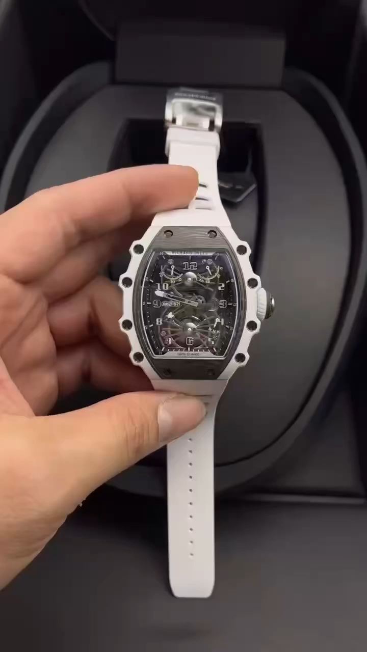 【7A Quality】Richard Mille RM 21-02 Tourbillon Aerodyne Quarts TPT Carbon White