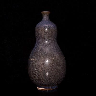 28CM Old Chinese Song Jun Kiln Gourd Vase N3023