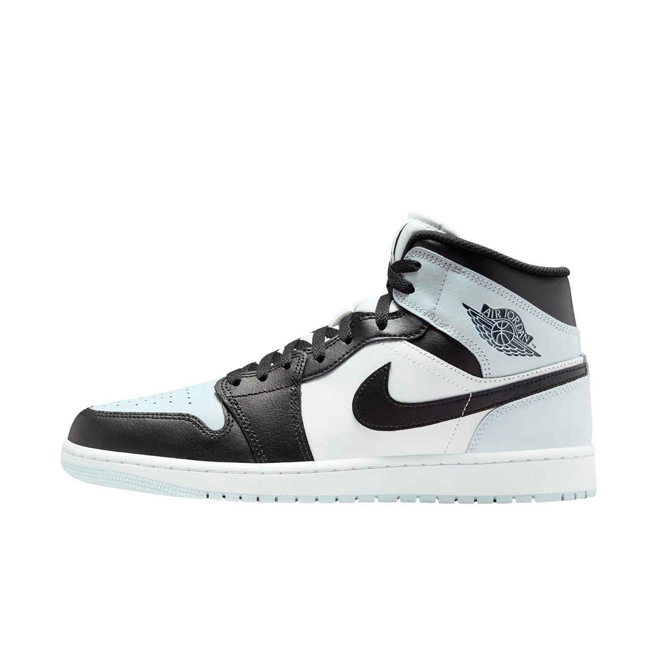Air Jordan 1 Mid (Black/squadron Blue-aura-white)