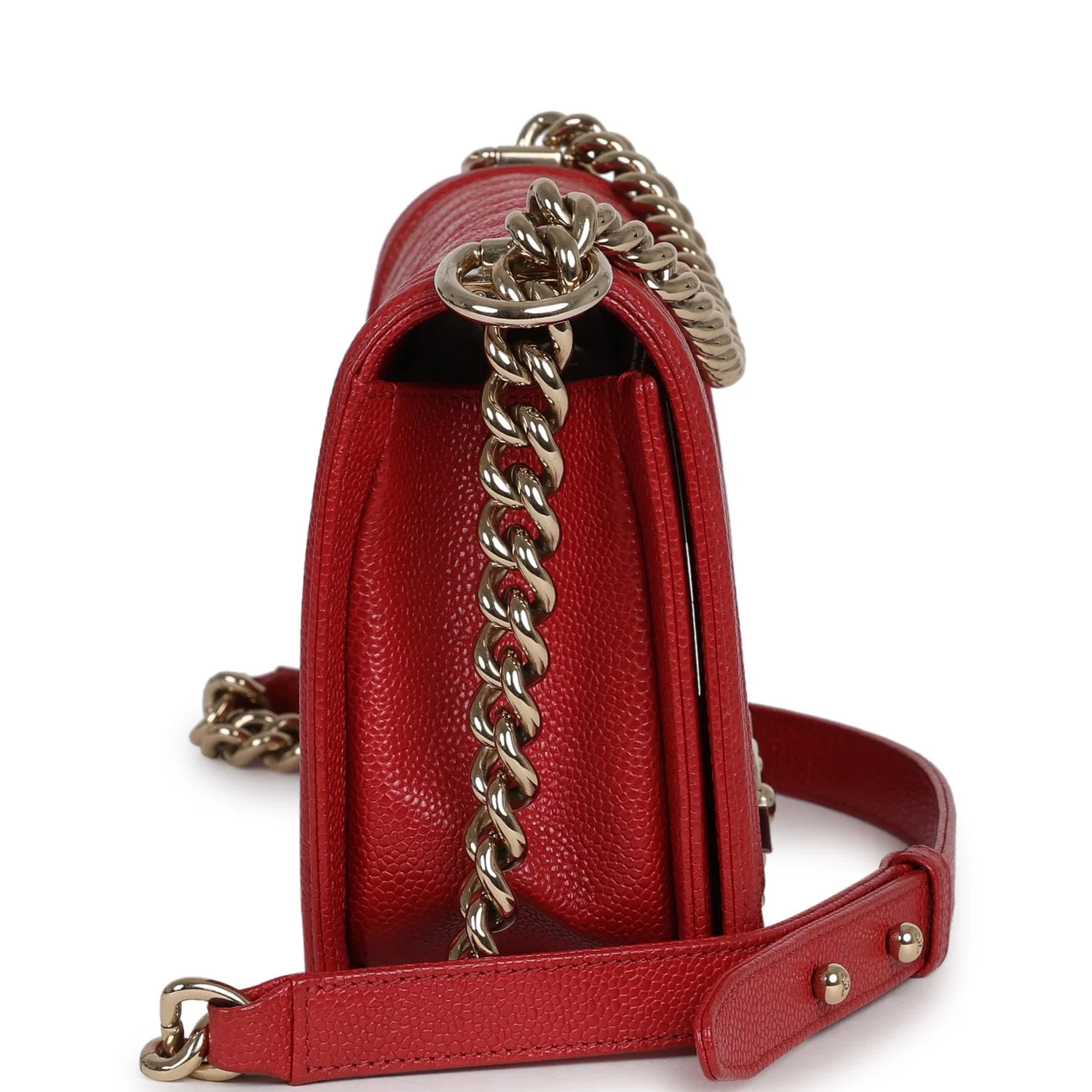 Chanel Medium Boy Bag Red Caviar Gold Hardware