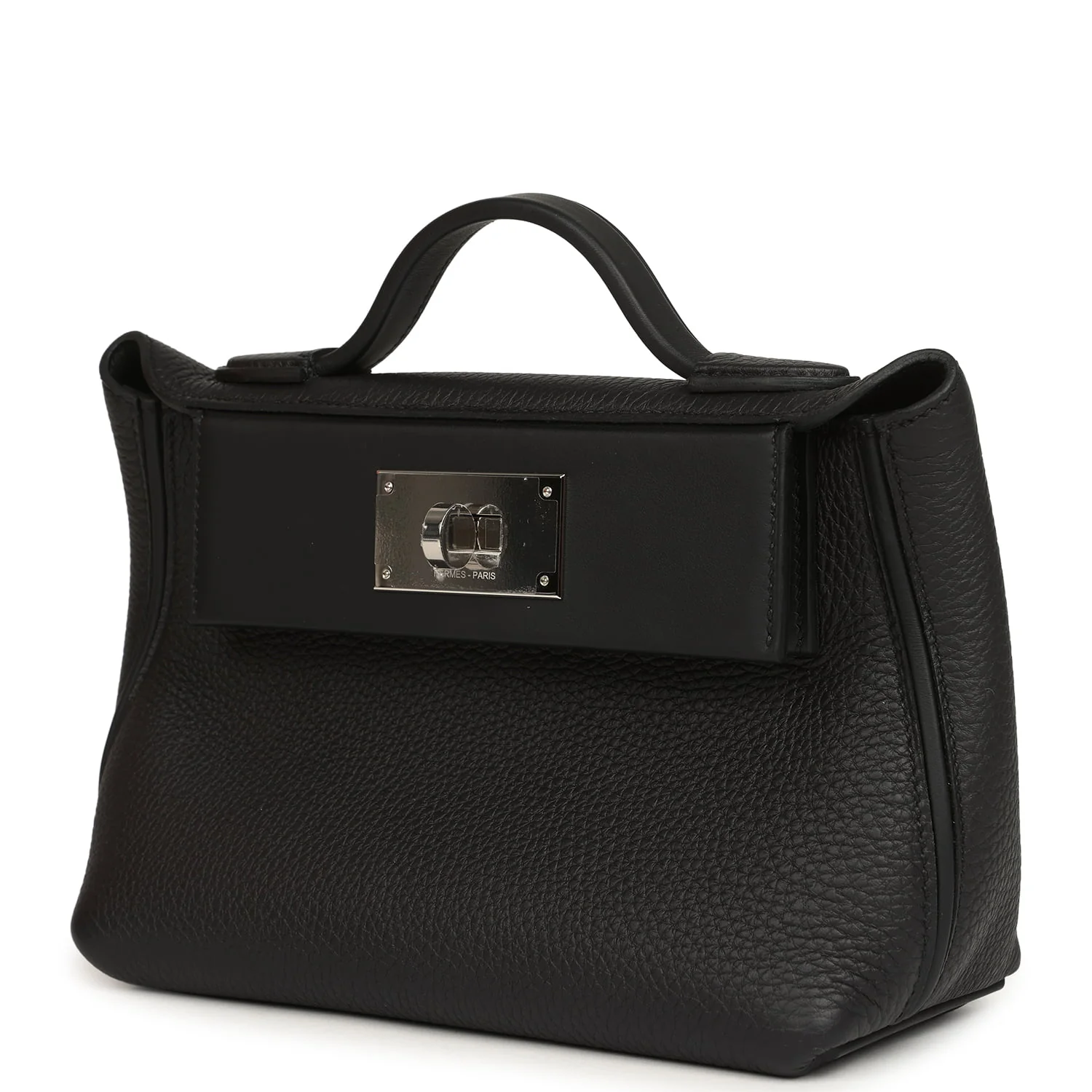 Hermes Mini 24/24 Bag Black Togo, Swift Palladium Hardware