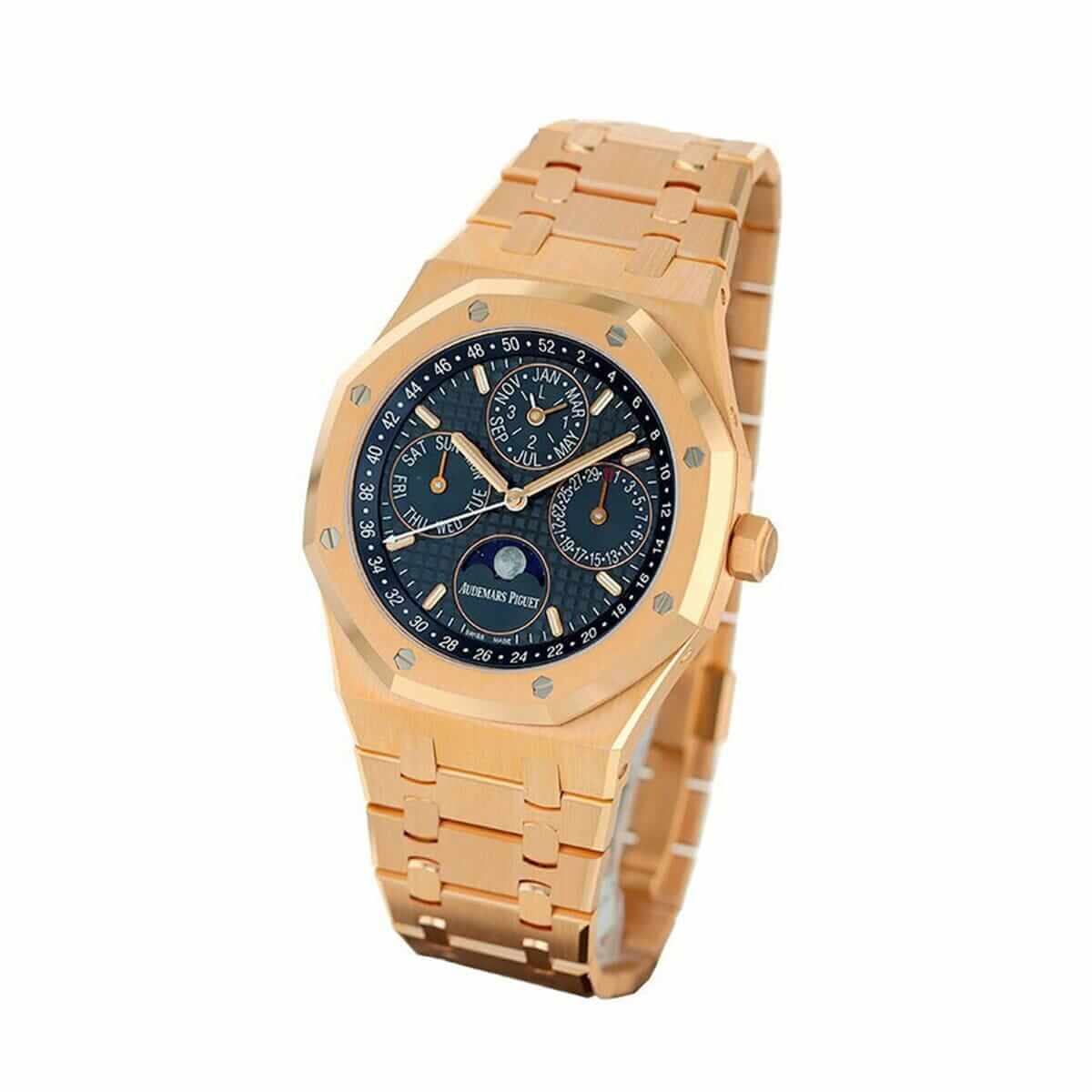 AP Rose Gold Blue Dial Replica Audemars Piguet