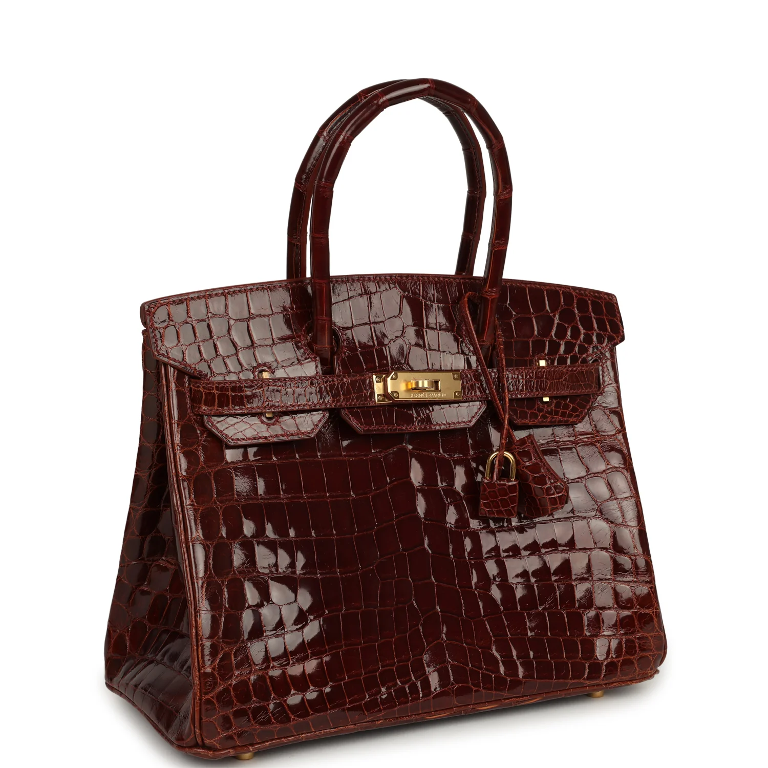 Vintage Hermes Birkin 30 Miel Shiny Niloticus Crocodile Gold Hardware
