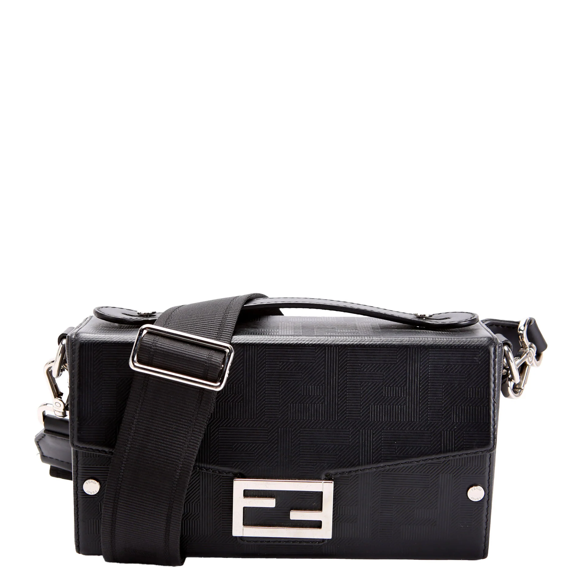 FENDI King FF Lines Embossed Baguette Soft Trunk