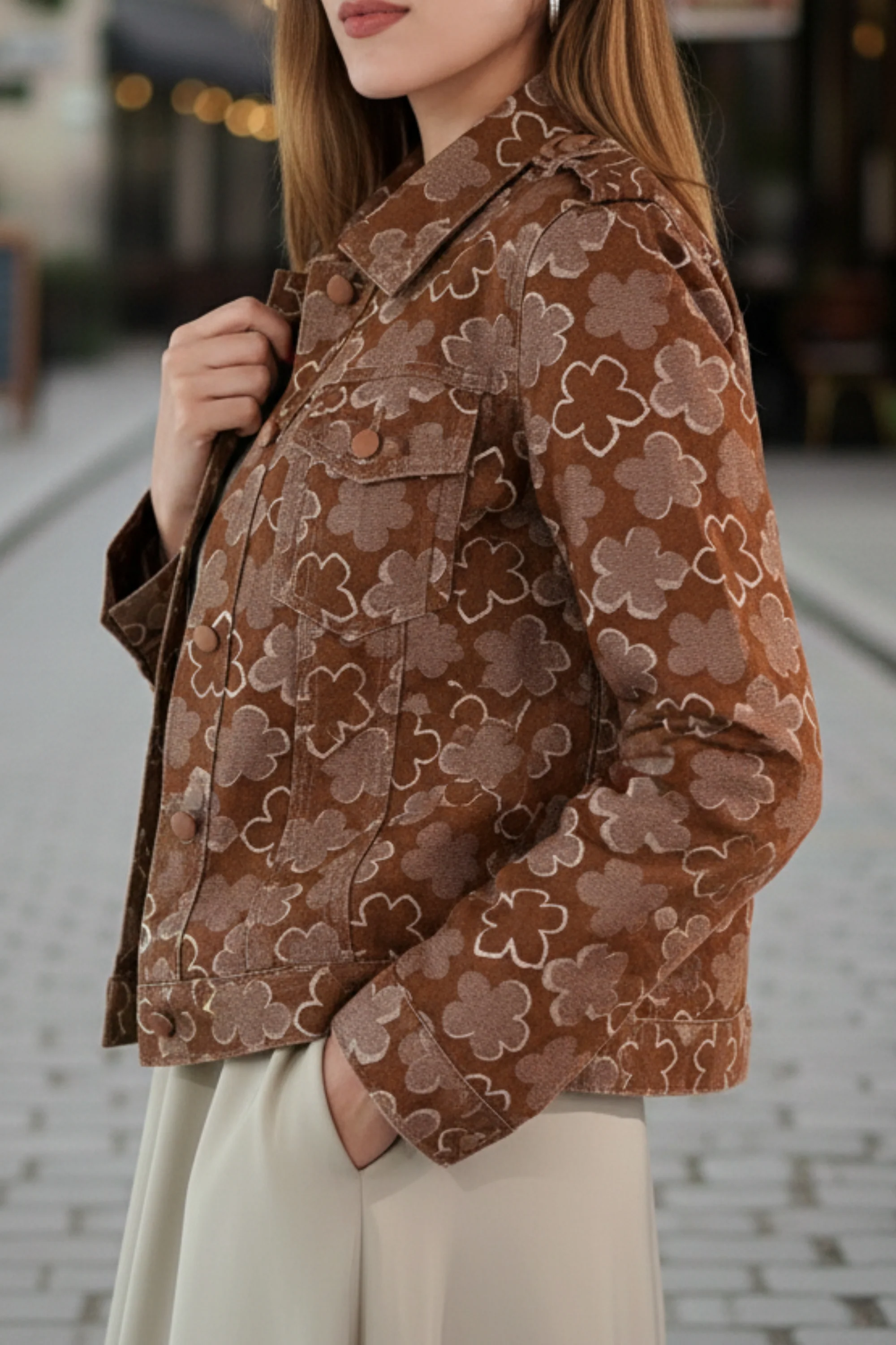 Autumn Fleur Denim Jacket