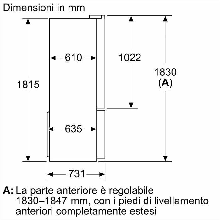 BOSCH - Frigorifero Multidoor KFN96VPEA Classe E 183x91 cm-Acciaio anti-impronta