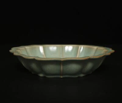 19CM Old Chinese Ru Yao Ru Kiln Dish