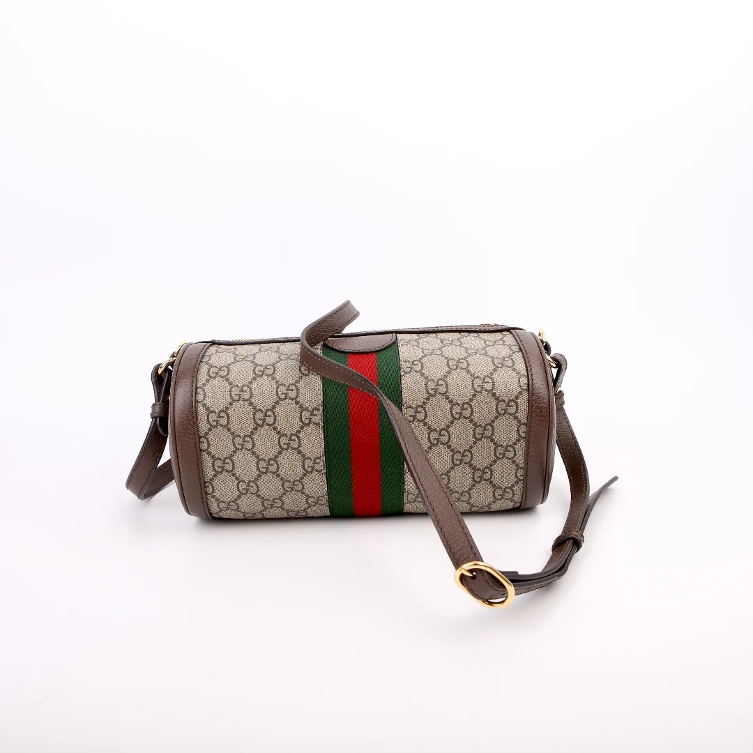 795194 GG Supreme Ophidia Web Barrel Shoulder Brown