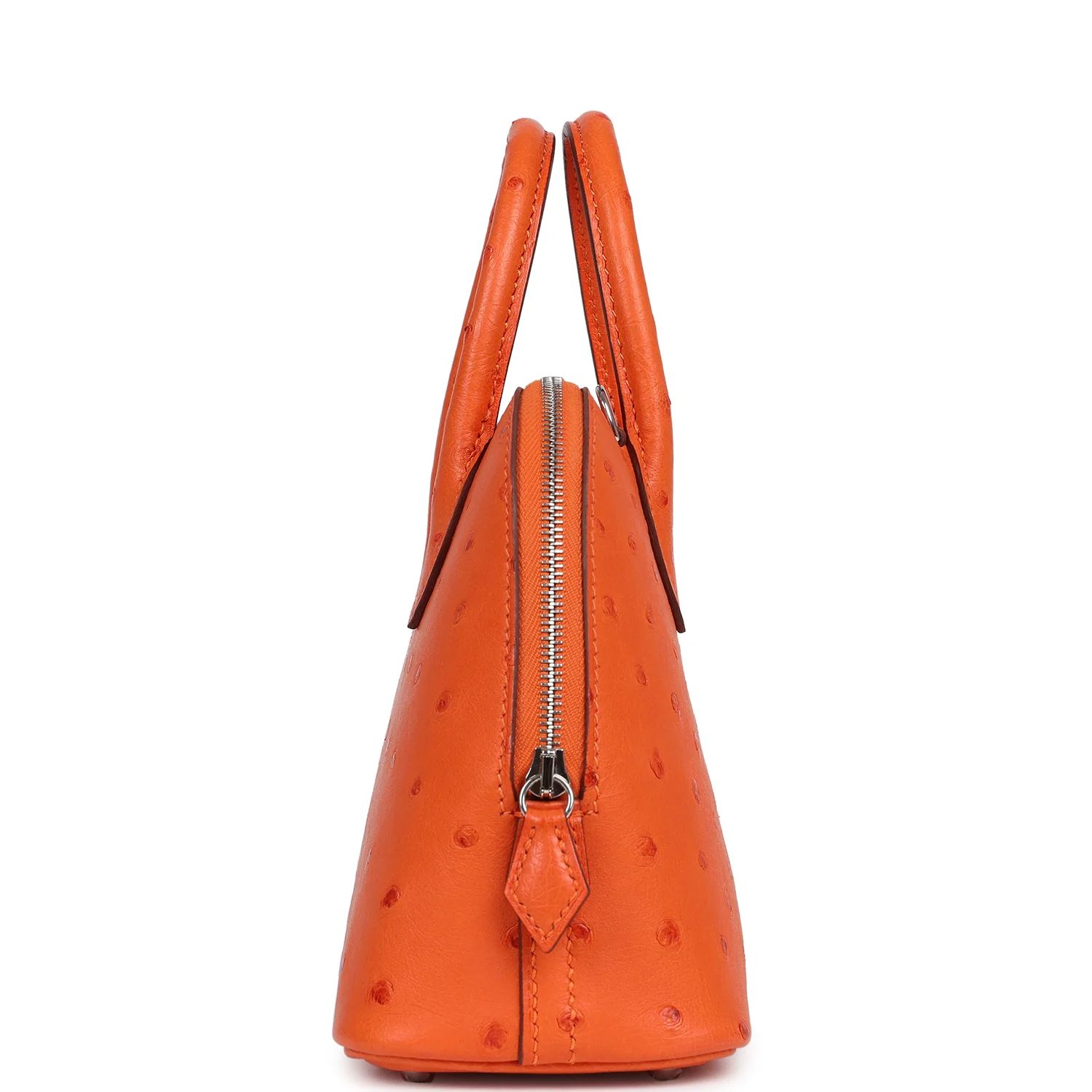 Hermes 1923 Bolide Mini Tangerine Ostrich Palladium Hardware