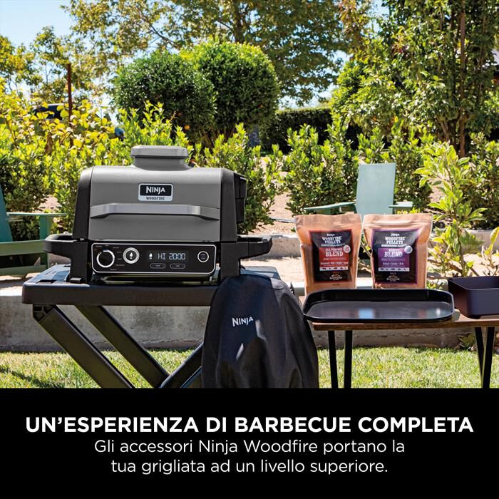 NINJA - Carrello pieghevole BBQ elettrico Woodfire-NERO