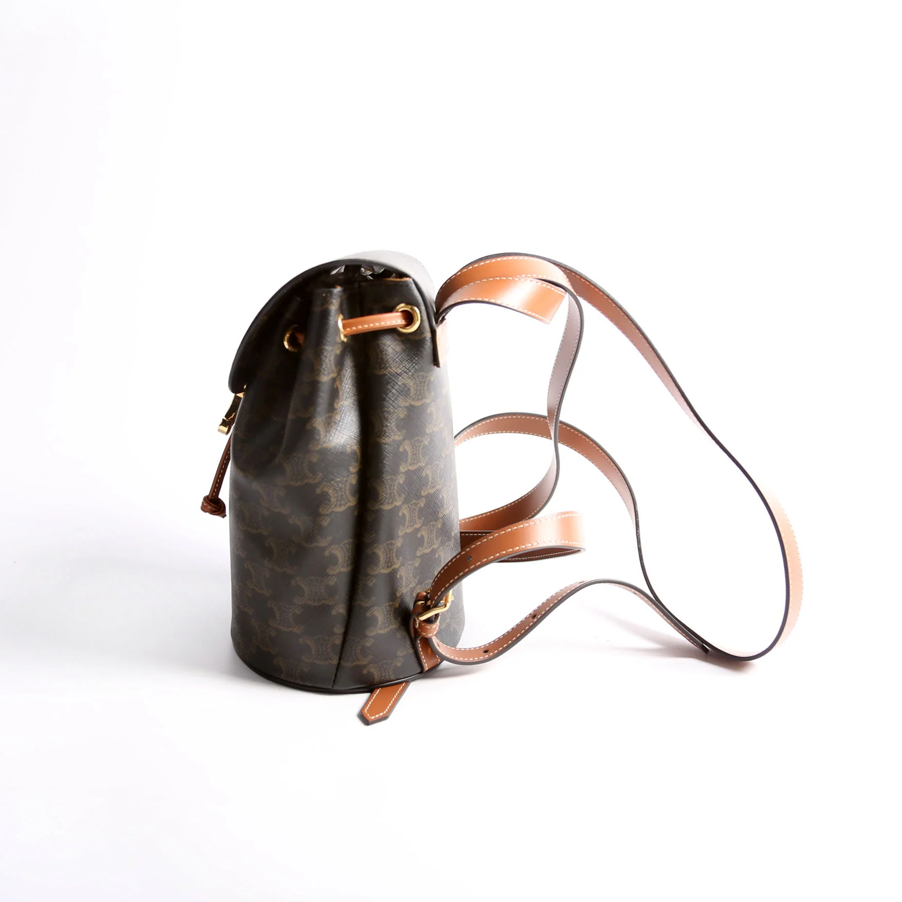 Triomphe Calfskin Bonnie Backpack Black/Brown