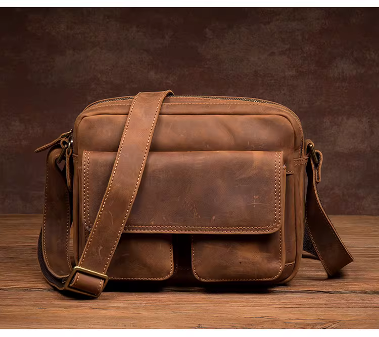 Simple retro crossbody bag 24cm