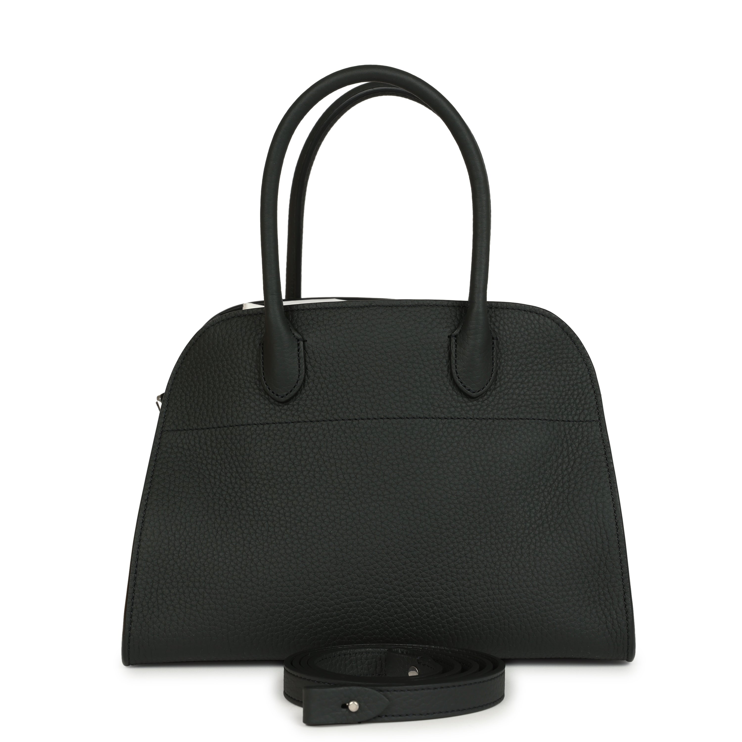 THE ROW Soft Margaux 10 Bag Dark Pine Calfskin Silver Hardware