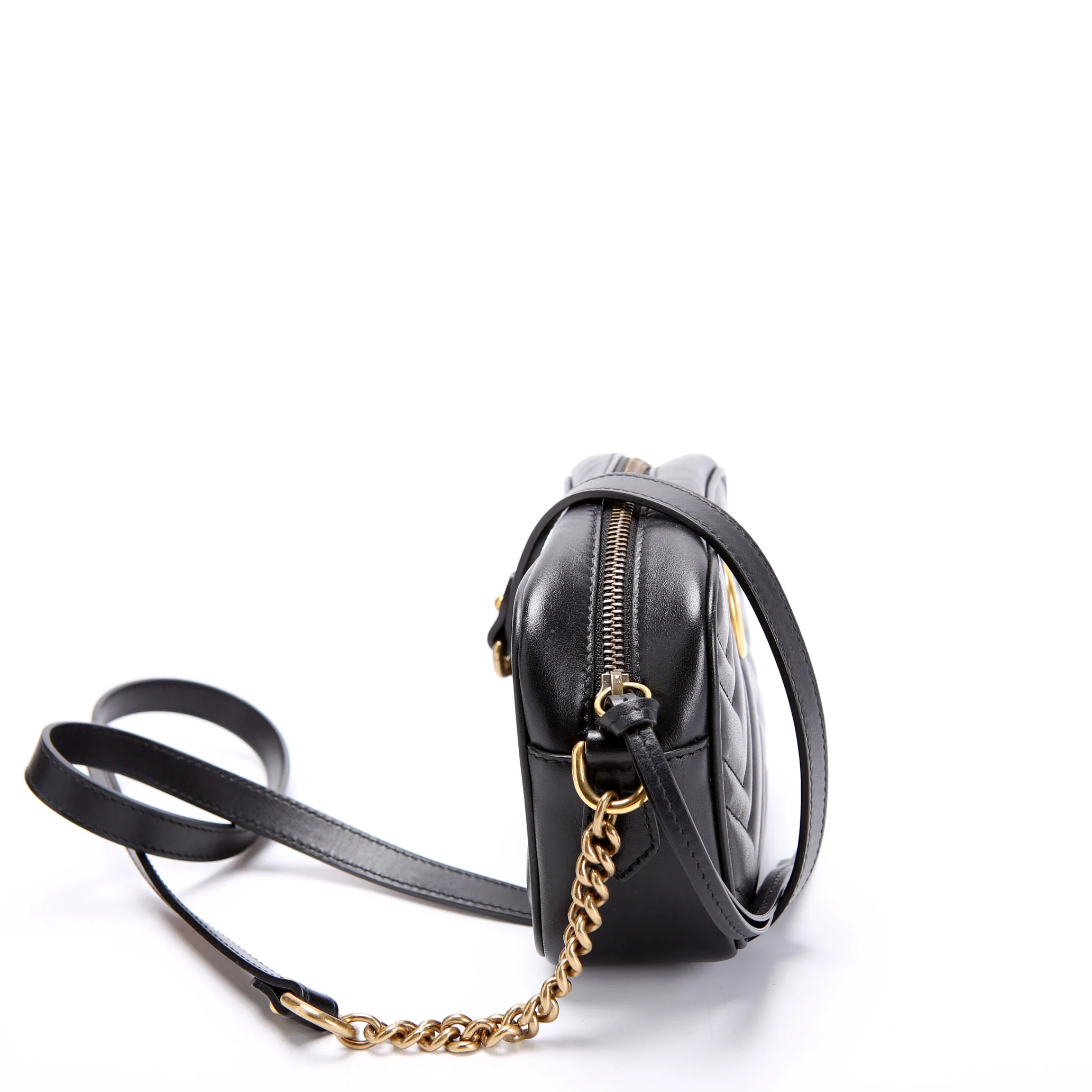GUCCI 448065 Marmont Mini Camera Bag Black